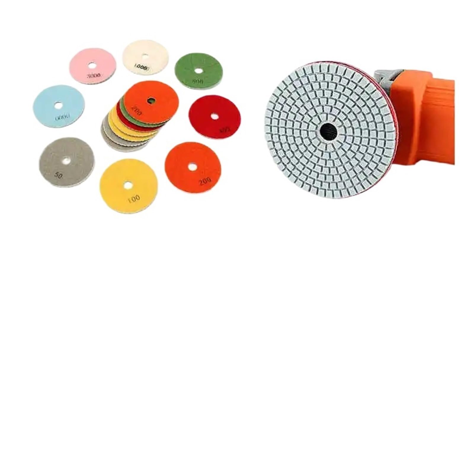 16-teiliges 4-Zoll-100-mm-Diamant-Polierpad-Set – Nass-/Trockengebrauch