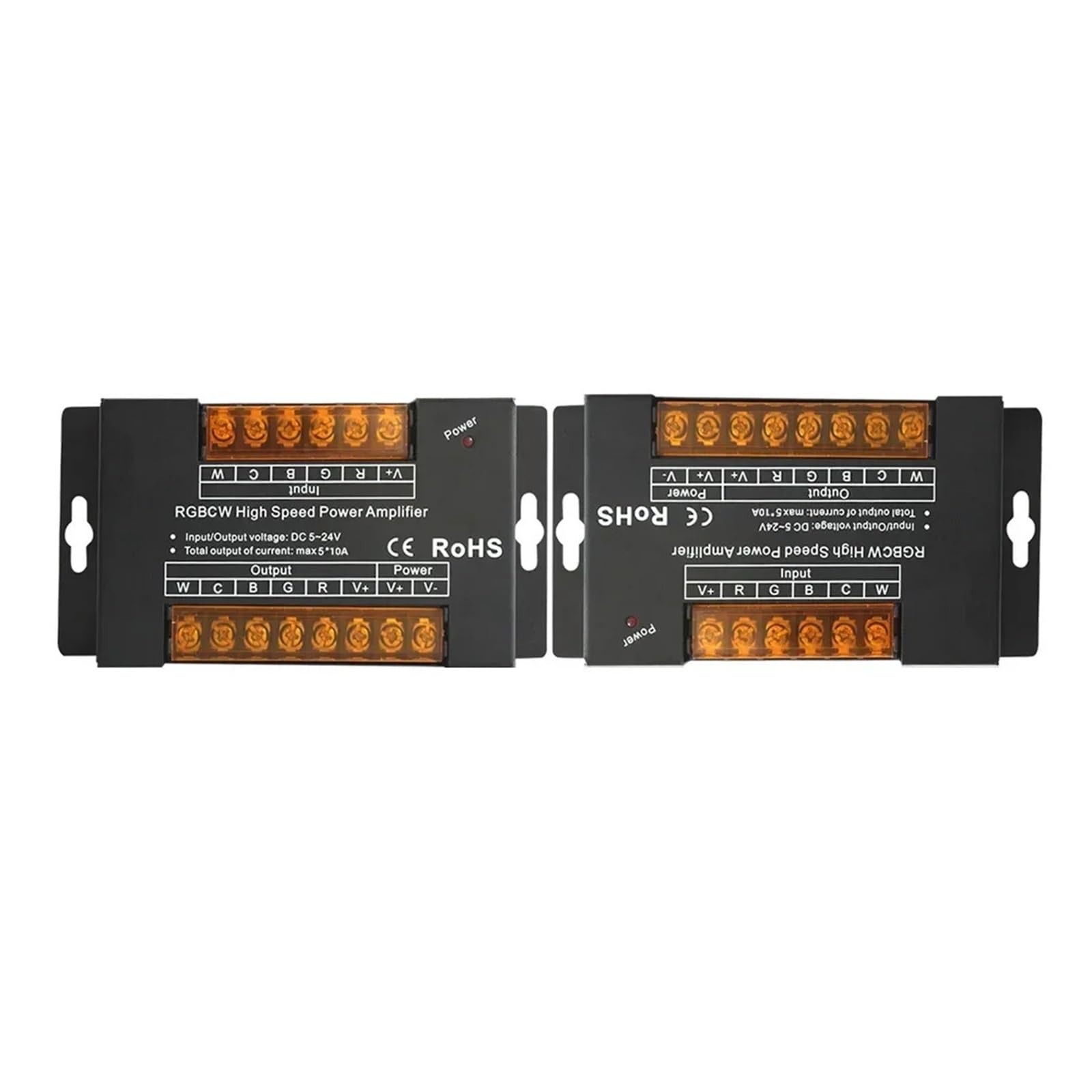 Controlador de amplificador de potencia LED RGBCCT 5 en 1 de alta velocidad máx. 50A 1200W adecuado for DIM CCT RGB RGB FCOB 3528 5050 tira de luces LED DC5-24V