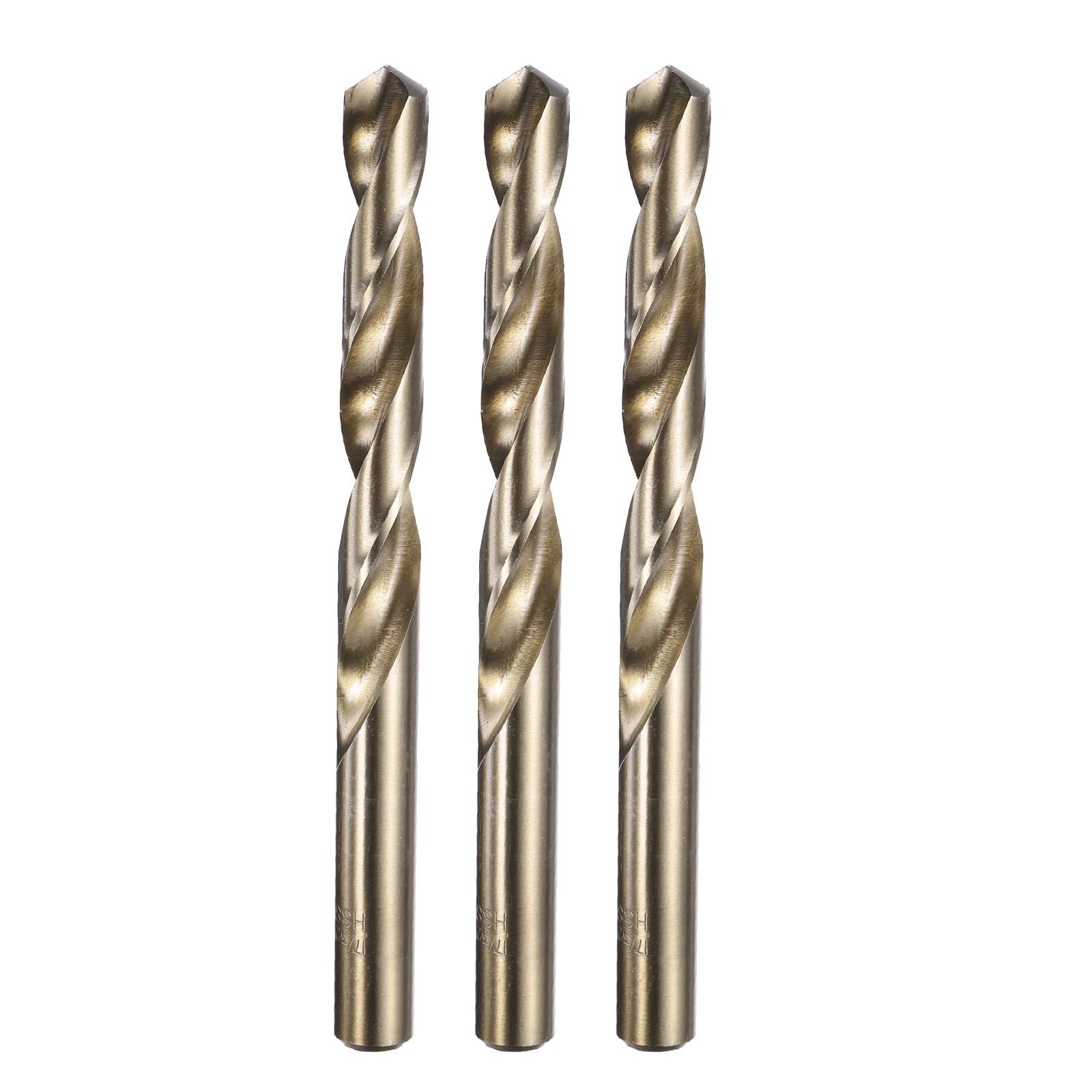 sourcing map 3pcs 17/32" M35 Cobalt Twist Drill Bits, High-Speed Steel Jobber Drill Bit for Stainless Steel, Hardened Metal, Cast Iron, Aluminum, Copper, Soft Alloy Steel, Wood, Plastic — image 1