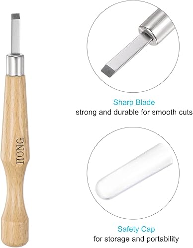 Miniatura 4 de uxcell Cuchillo de tallado de madera, cinceles, acero al carbono 50# de 0.079 pulgadas, pequeño grabado plano para escultura de manualidades,