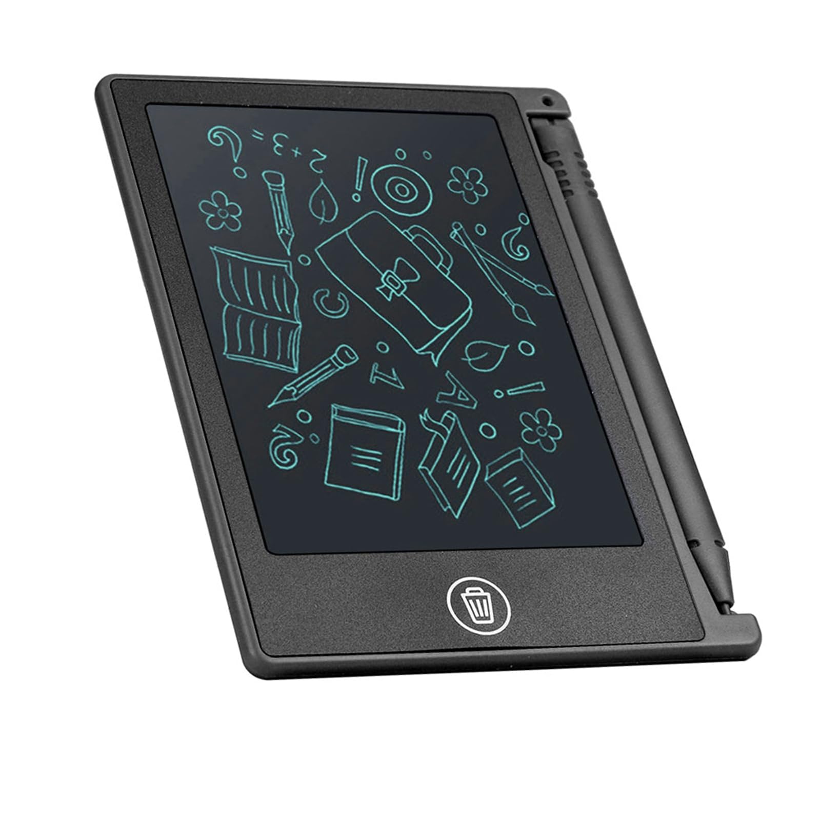 Brrnoo 4.5 Inch LCD Writing Tablet for Kids, Reusable Drawing Board with Stylus Pen, Portable Doodle Board for Calligraphy Practice & Memo Notes, Erasable Note Pad & Clipboard (Black)