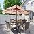HAPPATIO 7 Piece Patio Dining Set,Wicker Outdoor Dining Set,Outdoor Patio Dining Set.Wicker Rattan Patio Dining Furniture Set with Umbrella Hole. Outdoor Dining Set for 6.(Beige Cushion)