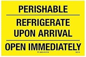 Polar Tech 500pcs Perishable Refrigerate Upon Arrival Refrigerated Food Label 3x2 Inches