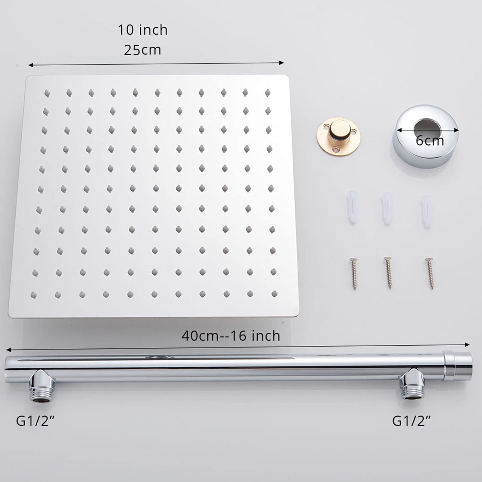 20 cm kwadratowa ultracienka głowica prysznicowa ze stali nierdzewnej z funkcją wodospadu 38 cm mosiężne ramię prysznicowe 150 cm wąż ze stali nierdzewnej montowana na ścianie głowica prysznicowa z