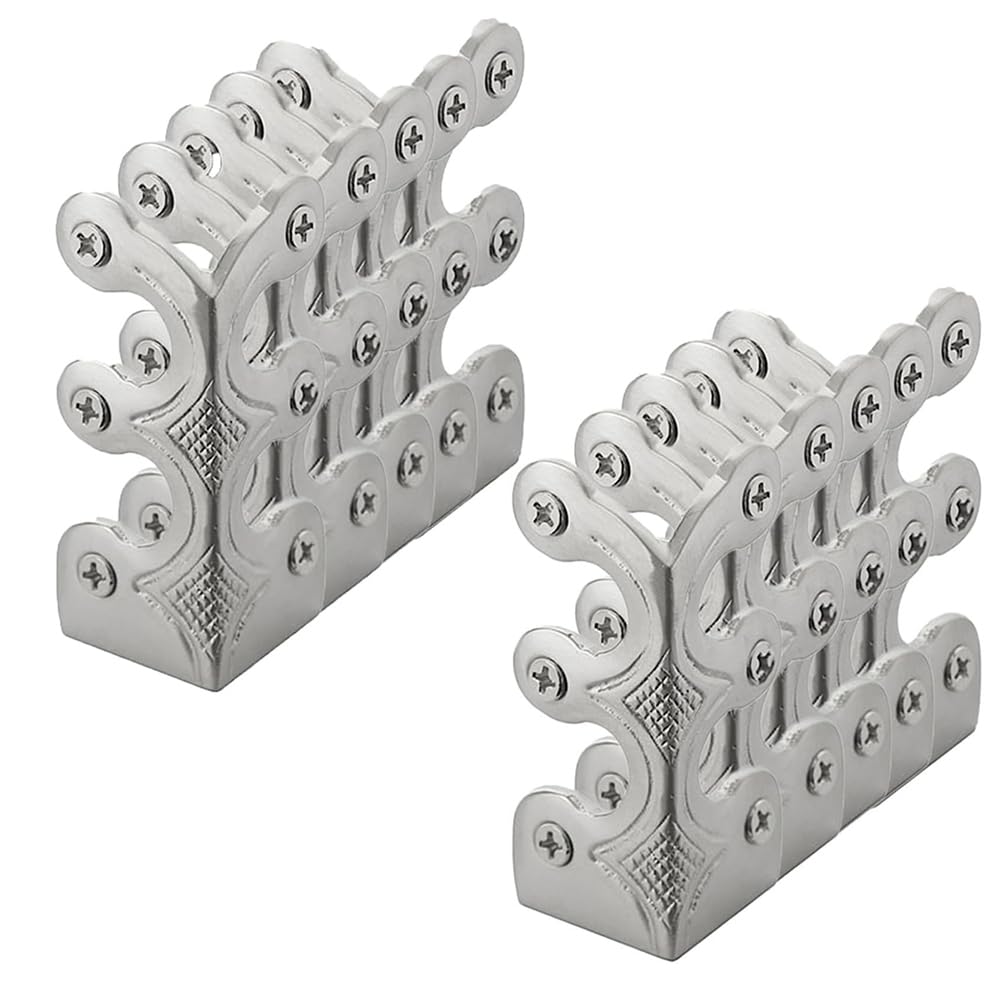 Kleagary 10PC Skiffers Baseboard Corner Protectors,Solid Brass Skirting Board Protectors,Baseboard Corner Protectors Silver