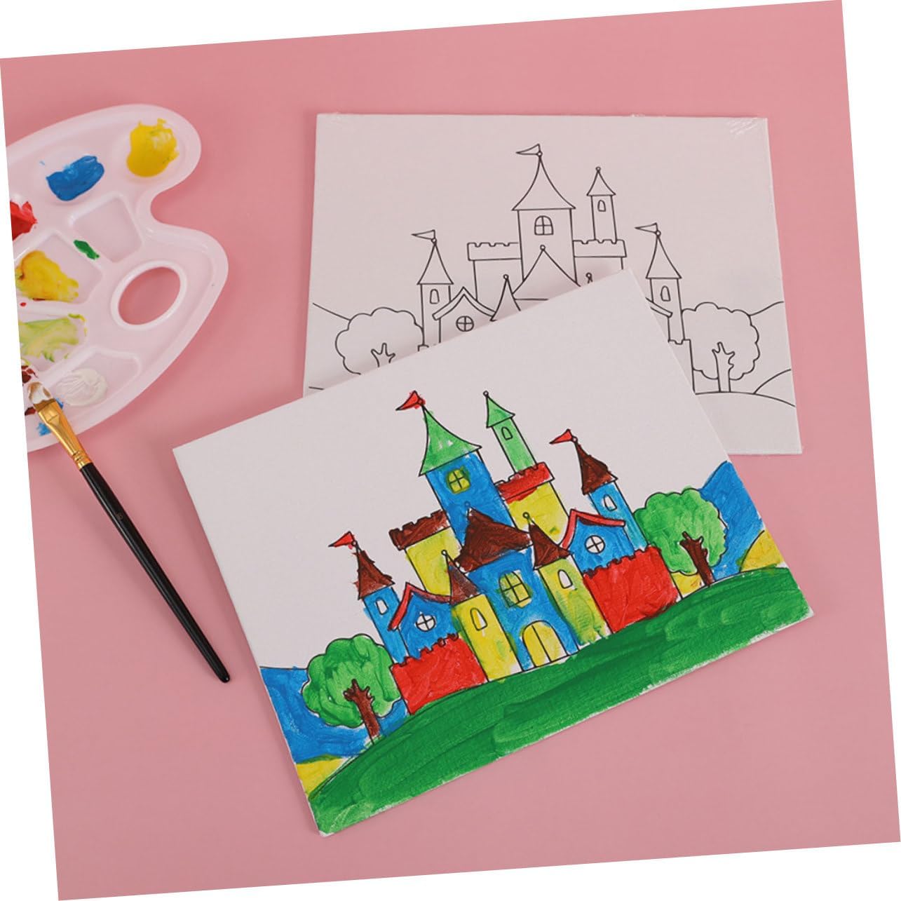 5pcs Canvas Drawing Board Panels for Acrylic Oil and Watercolor Painting Blank Art Smooth Texture for Artists Base
