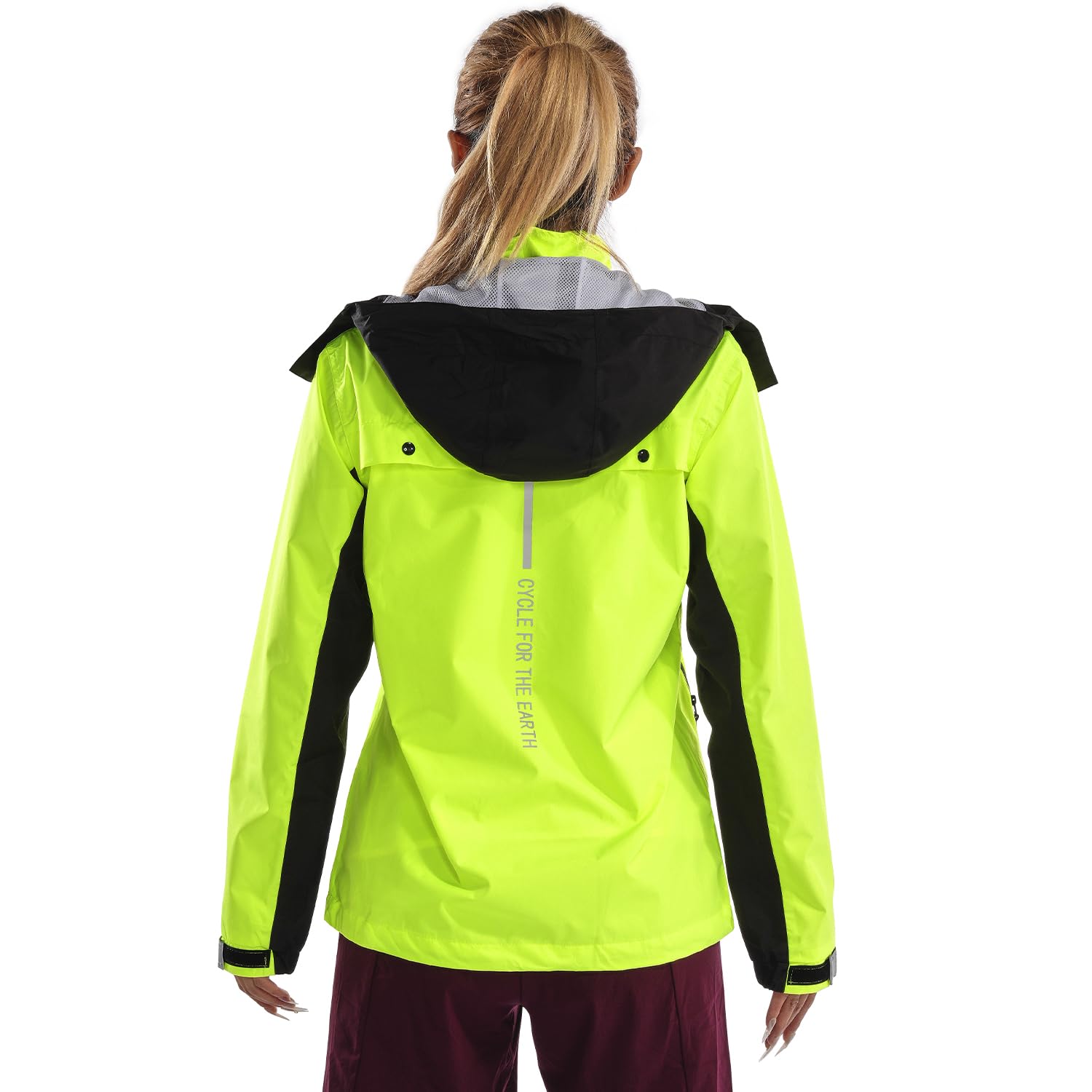 Lo.gas Veste de Cyclisme Femme,Veste de Vélo Femme Imperméable 10,000mmH20 et Respirant avec Réfléchissante et Capuche