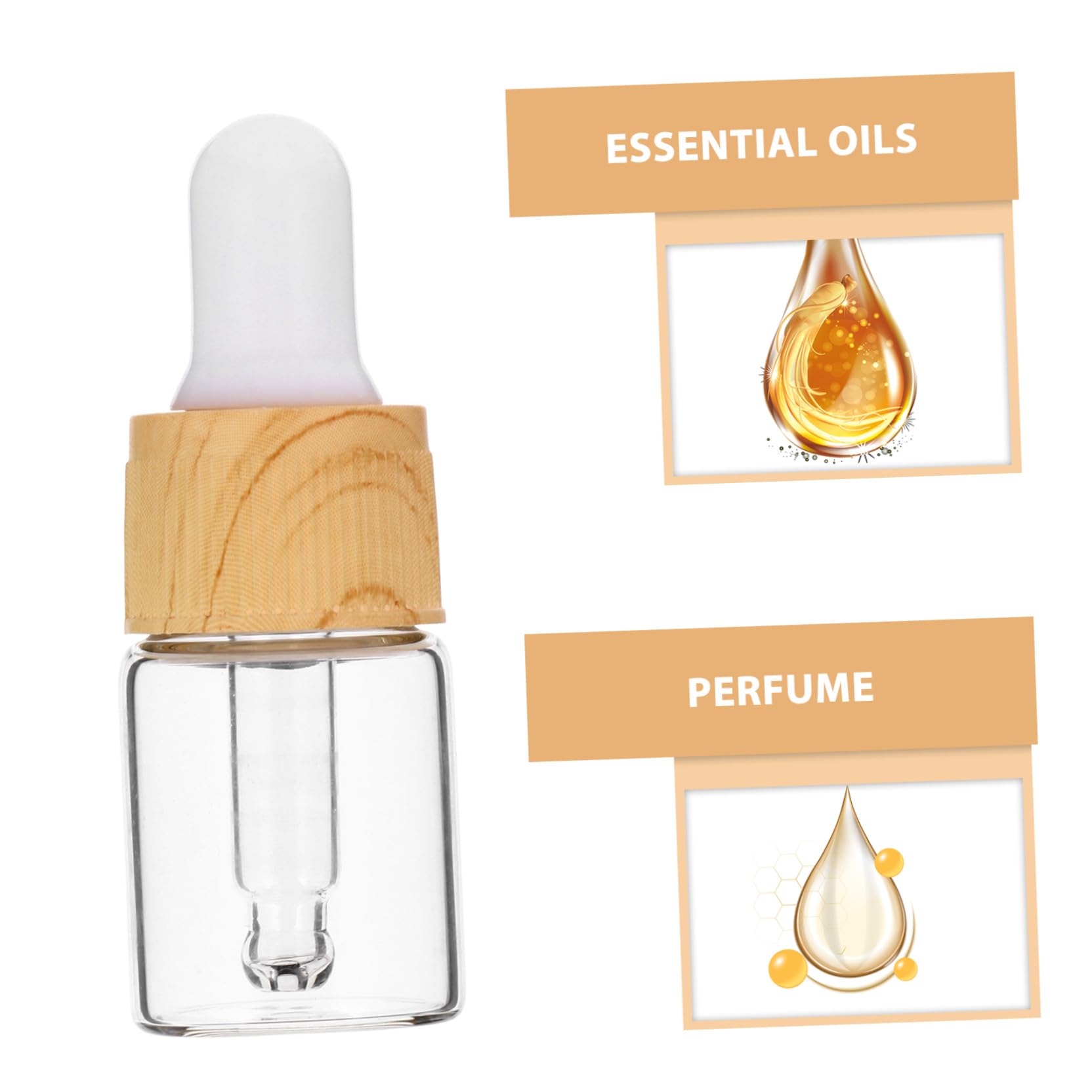 MAGICLULU Stk Glastropfer mit Holzmaserung Glasflasche mit Tropfer Glasflaschen mit Tropfer refillable perfume bottle glasflasche mit pipette Haarparfüm Sprühflaschen leere Tropfflasche