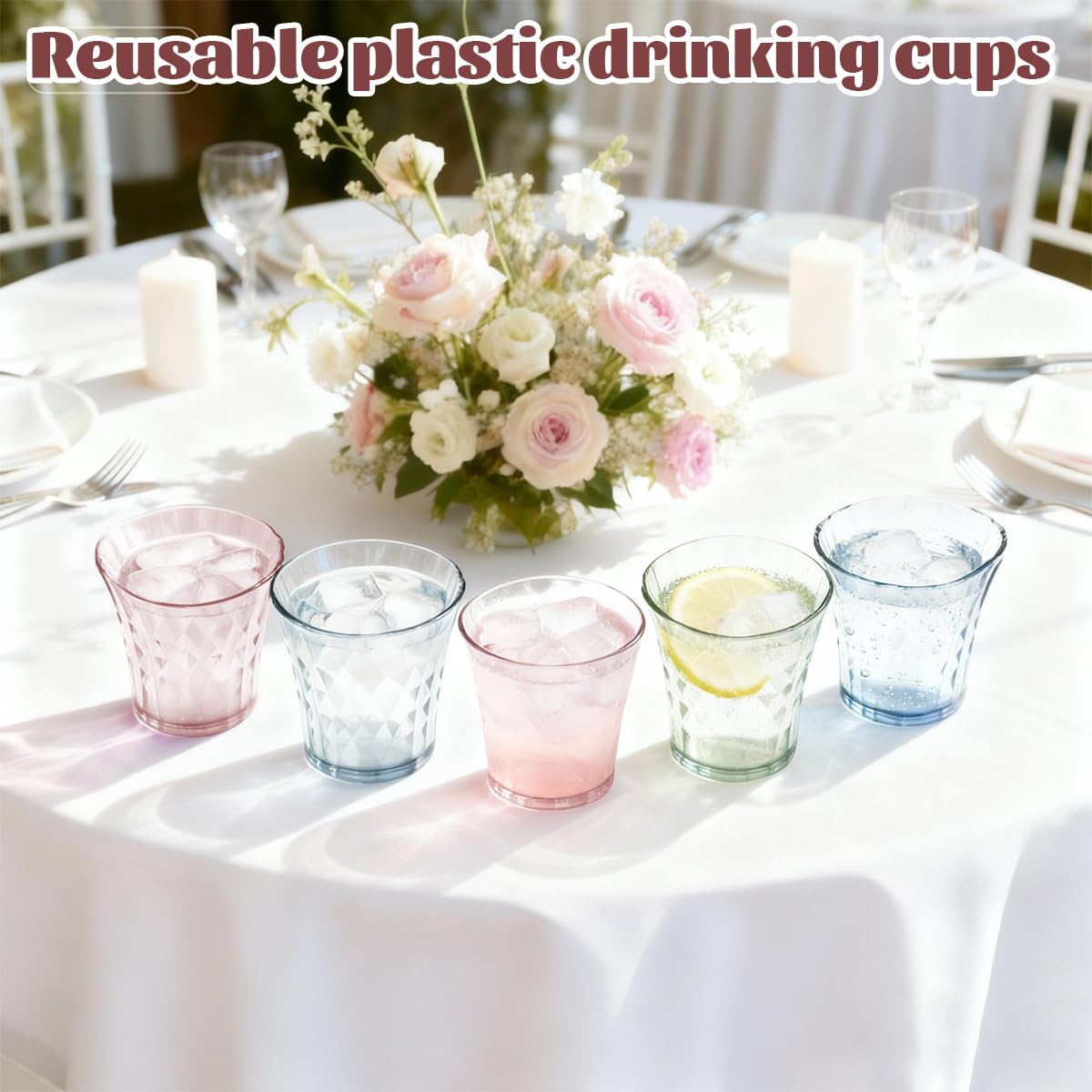 12 Pezzi Bicchieri di Plastica Riutilizzabili 320ML Bicchieri Plastica Acqua Infrangibile Bicchier i di Plastic a Dura per Campeggio Picnic e Feste per Acqua Latte Tè Caffè, 3 Colori