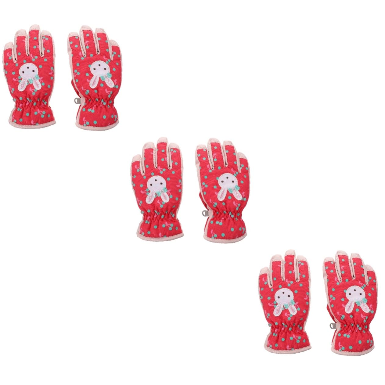 PACKOVE 3paare Mädchen Winter Ski Handschuhe wasserdichte Winddichte Und rutschfeste Fäustlinge Für Mädchen Für Und Outdoor-aktivitäten s Rot