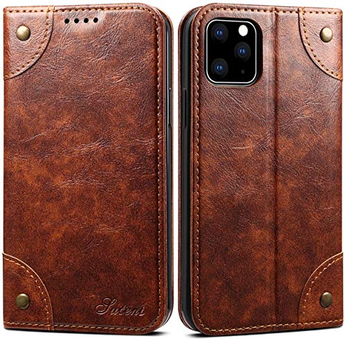 Compatible with iPhone 11 Leather Case, SINIANL for iPhone 11 Wallet Folio Case Book Design Magnetic Closure with Stand and ID Holder Credit Card Slots for Apple iPhone 11 6.1 inch 2019 Khaki