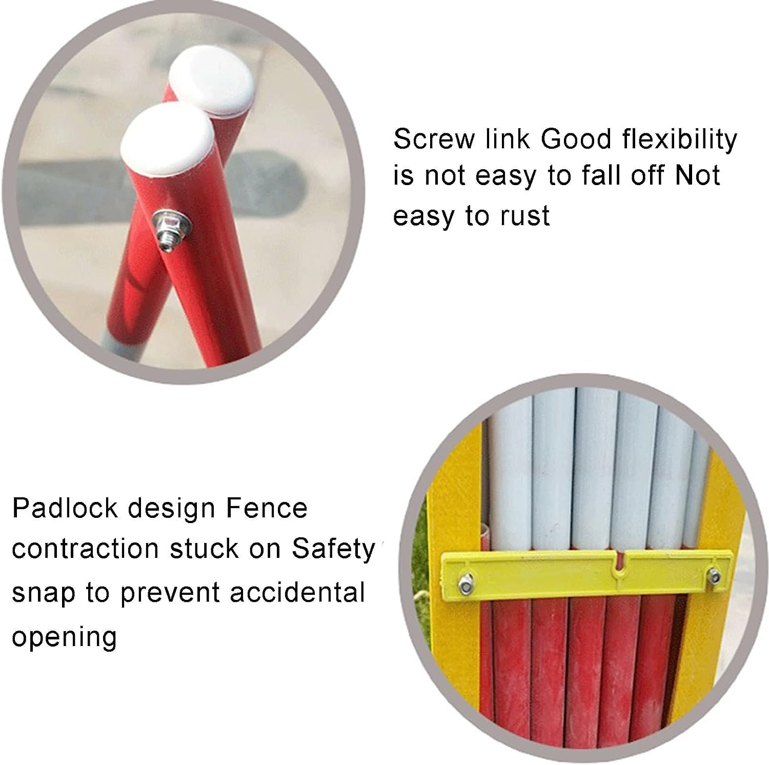 Barrera de tráfico retráctil, puerta plegable portátil, barrera de metal al aire libre para seguridad vial, control de acceso al garaje, amarillo, 1,5 x 2 m, duradera y fácil de instalar