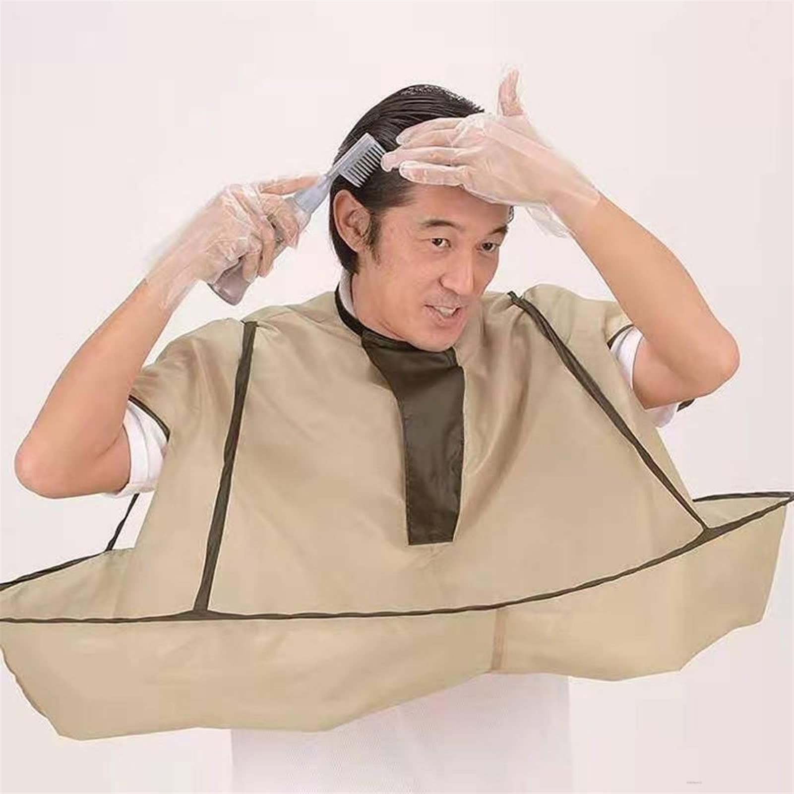 Barber Cape Erwachsene Haarschnitt Capes Tuch Falten Haarschnitt Capes Salon Friseur Home Friseur Capes Deckentuch Farbstoff Schürze (Color : A)