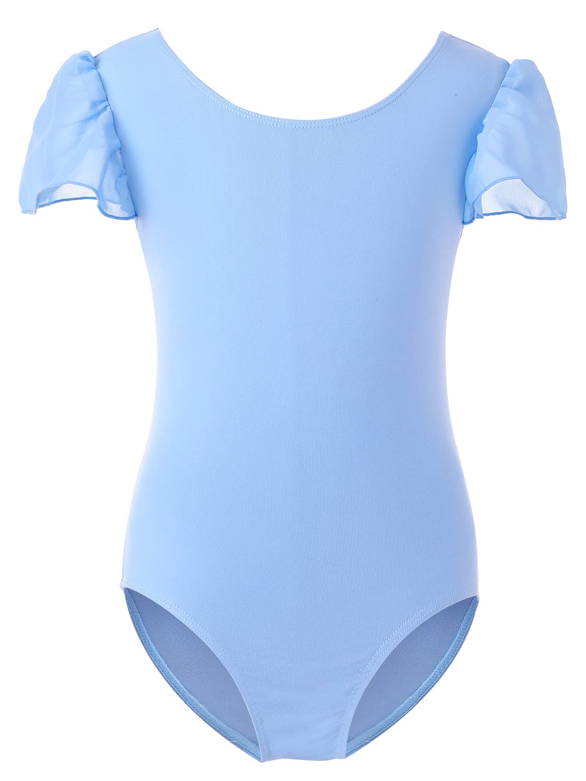 Bezioner Body Danza Classica Bambina Body Ginnastica Artistica Bambina Ballet Leotard Manica a Sbuffo per 3-12 Anni