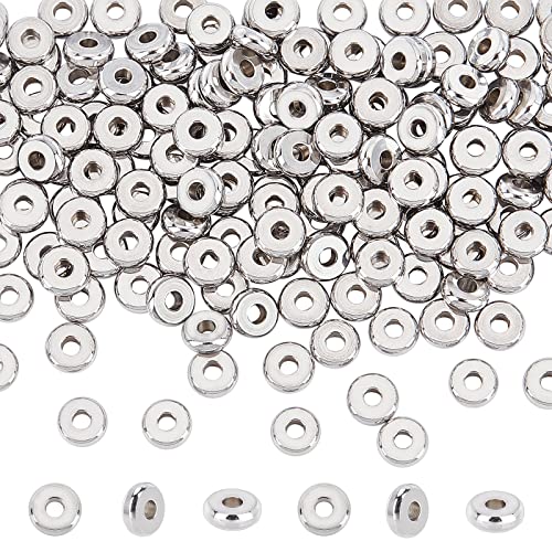 UNICRAFTALE 200Pcs 6mm & 2mm Stainless Steel Round Spacer Beads for DIY Jewelry Making, metal 200pcs