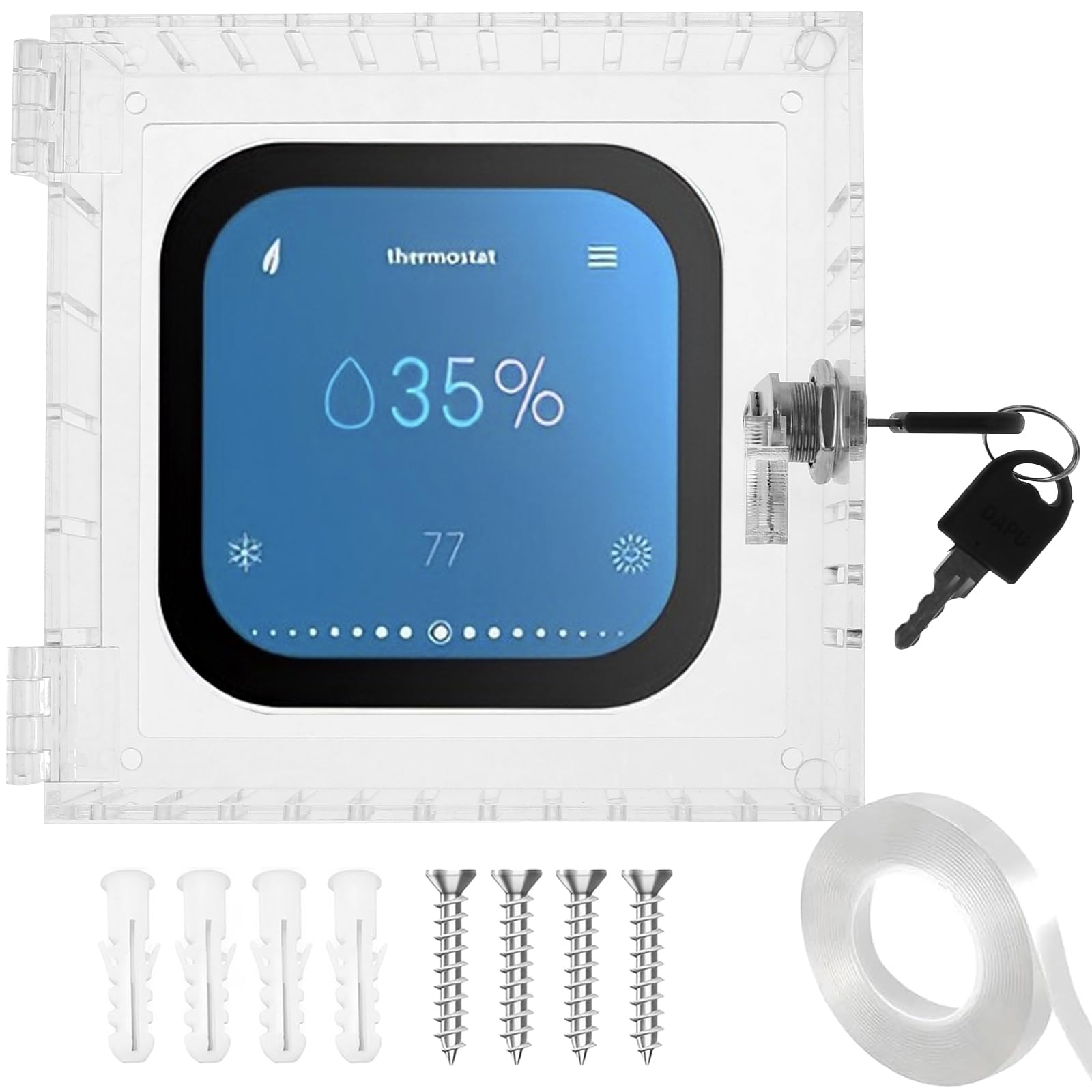 Aazon.co: WOTPCRD Therostat Lock Box With 2 Keys, Clear Acrylic - View #2