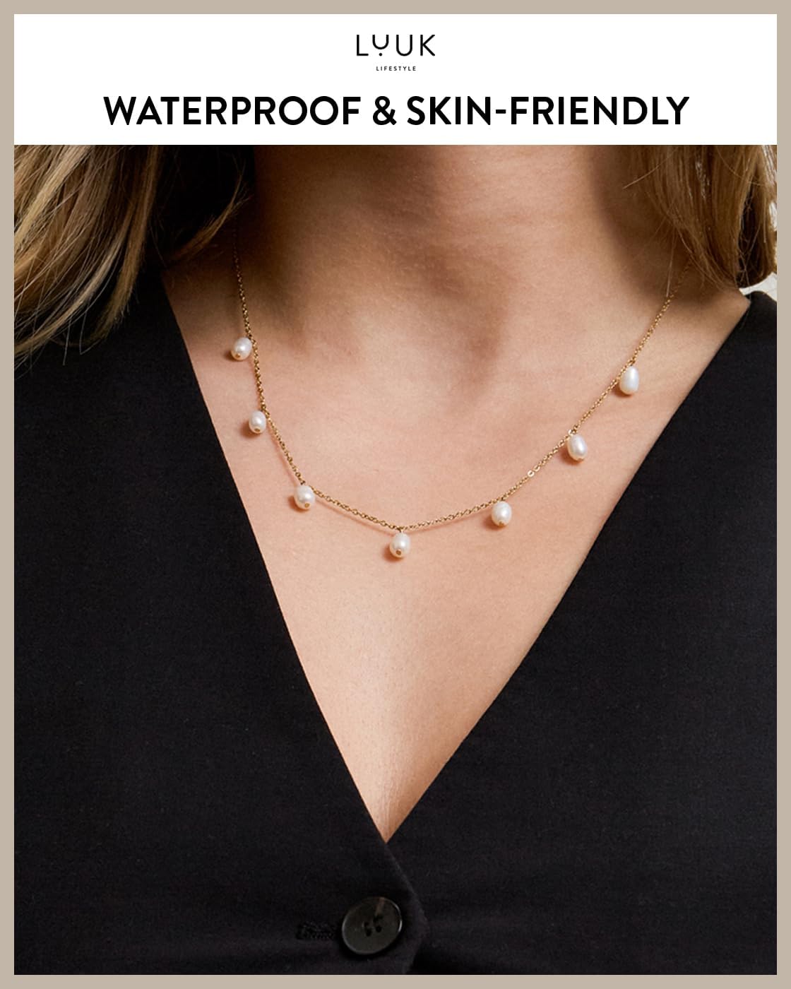 LUUK LIFESTYLE Cute Pendant Necklaces for Women, Modern, Dainty, Minimalist, 19 inch Adjustable, Waterproof, Non-Tarnish, Pearls|Hearts|Love, Gift Ideas for her, Stainless steel, Silver|Gold|Rose Gold