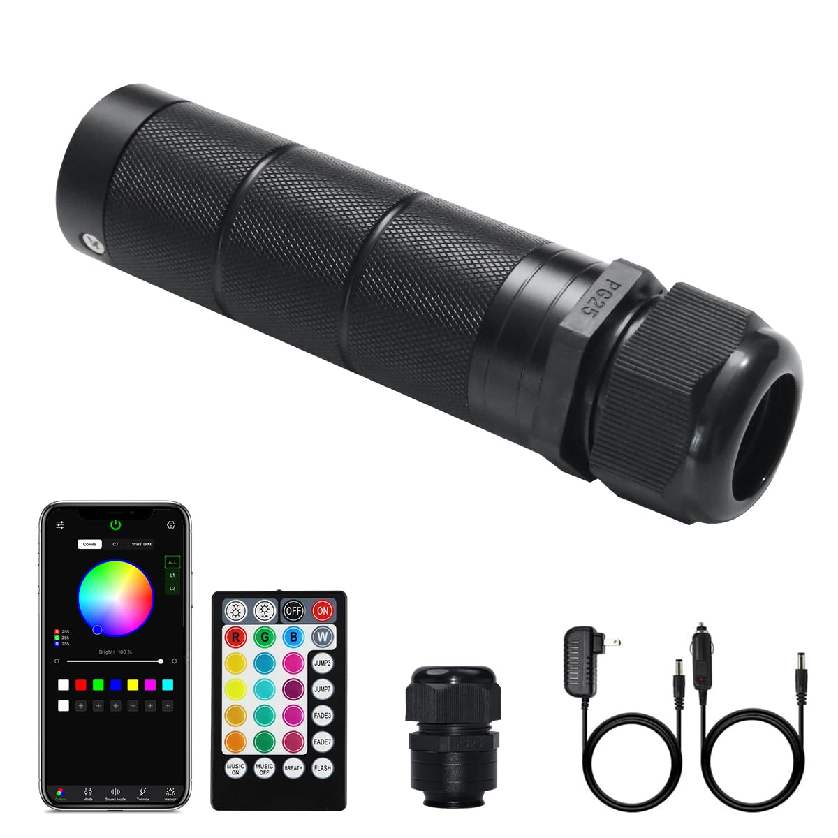 AMKI RGBW 6W Sound Mode Light Source Engine Driver Remote/APP Control Starlight Box Motor for Fiber Optic Star Ceiling Light Kit