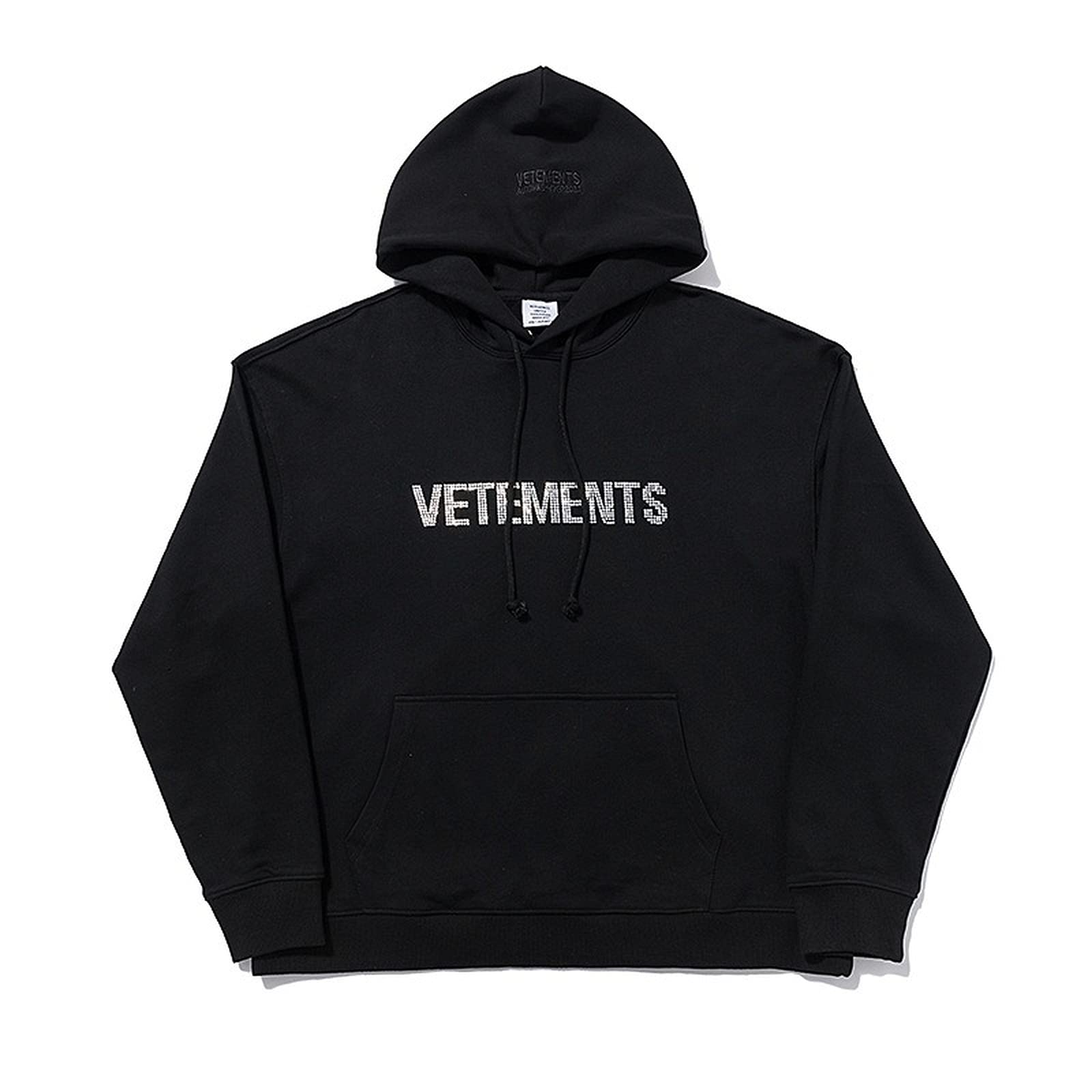 Raletyk Vetements Glitter Letter Print Hoodie for Youth Cool Men and Women Fashion Bling Sweatshirt 