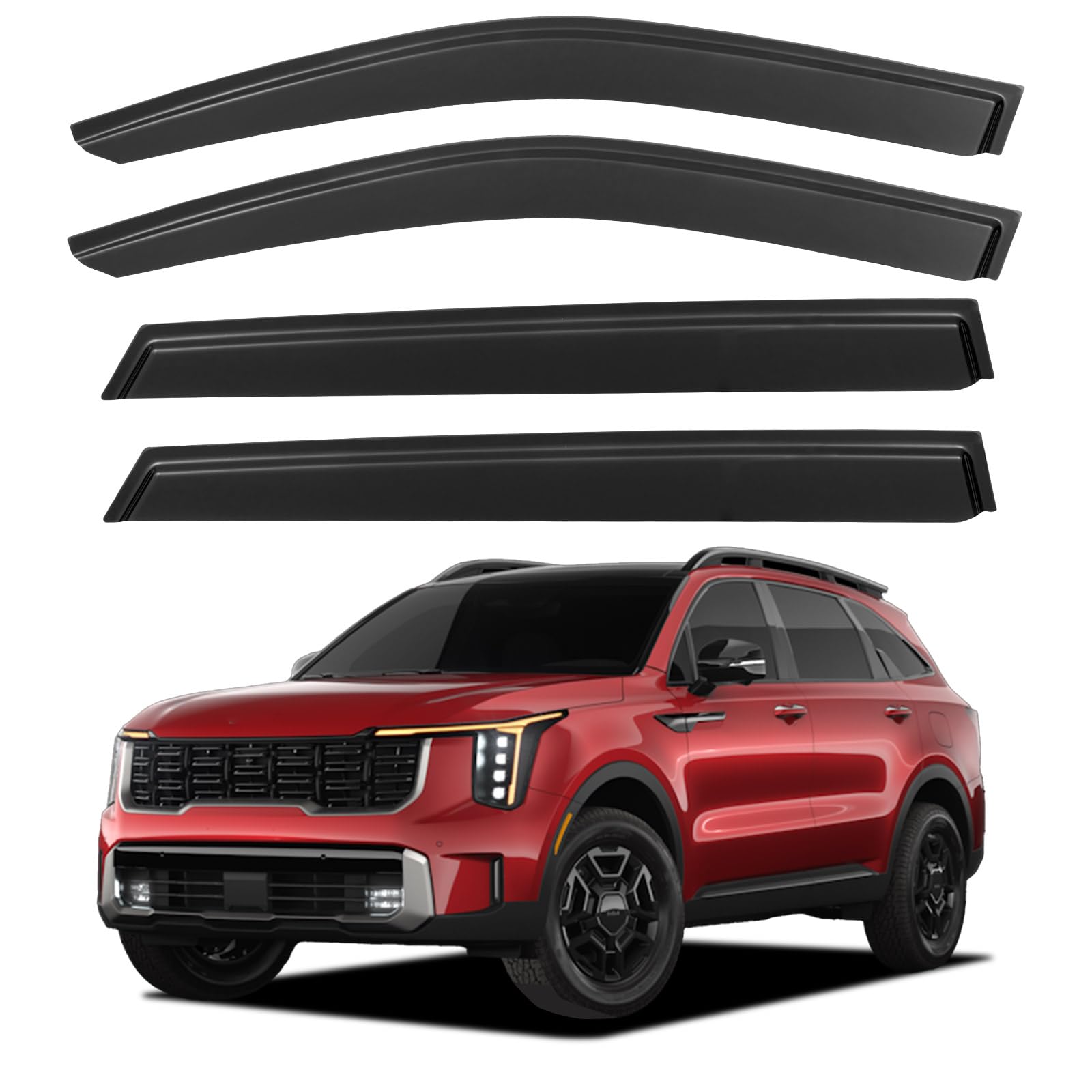 Window Visors Rain Guards Shield for 2021 2022 2023 2024 2025 2026 Kia Sorento, Out-Channel Window Vent Wind Deflectors Visors Shades for 21-26 Sorento