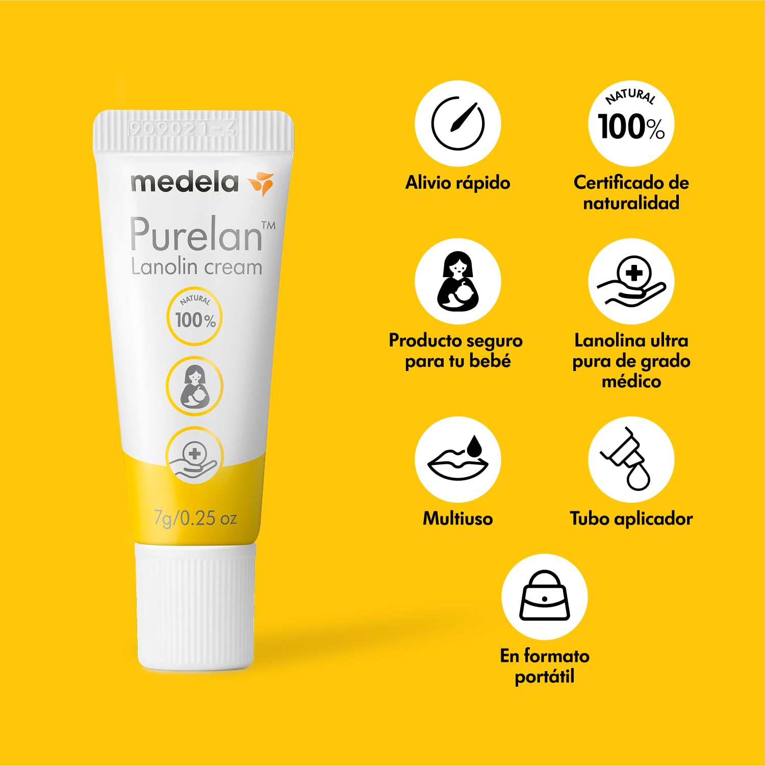 Medela Purelan Brustwarzensalbe aus 100% Lanolin, 7 g Ungüento