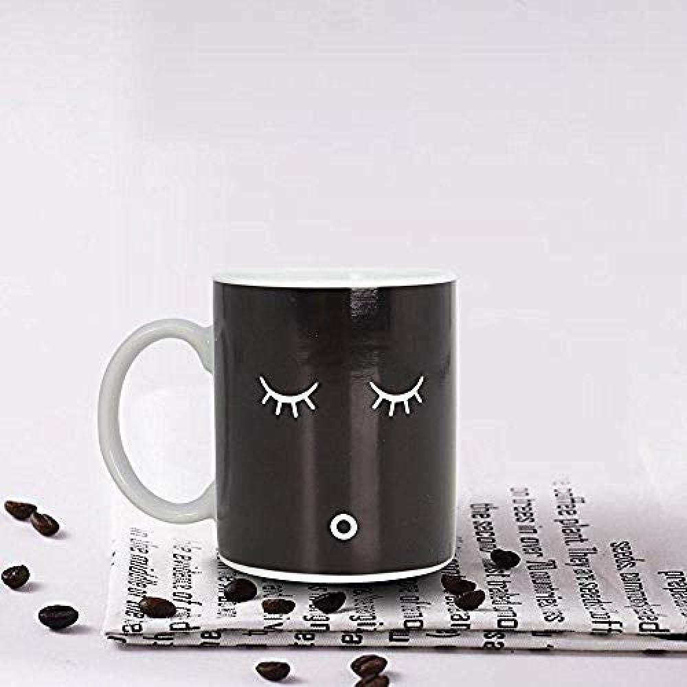 Taza mágica que cambia de color para cumpleaños, oficina, amigo, familia, regalo @negro 6@Black7