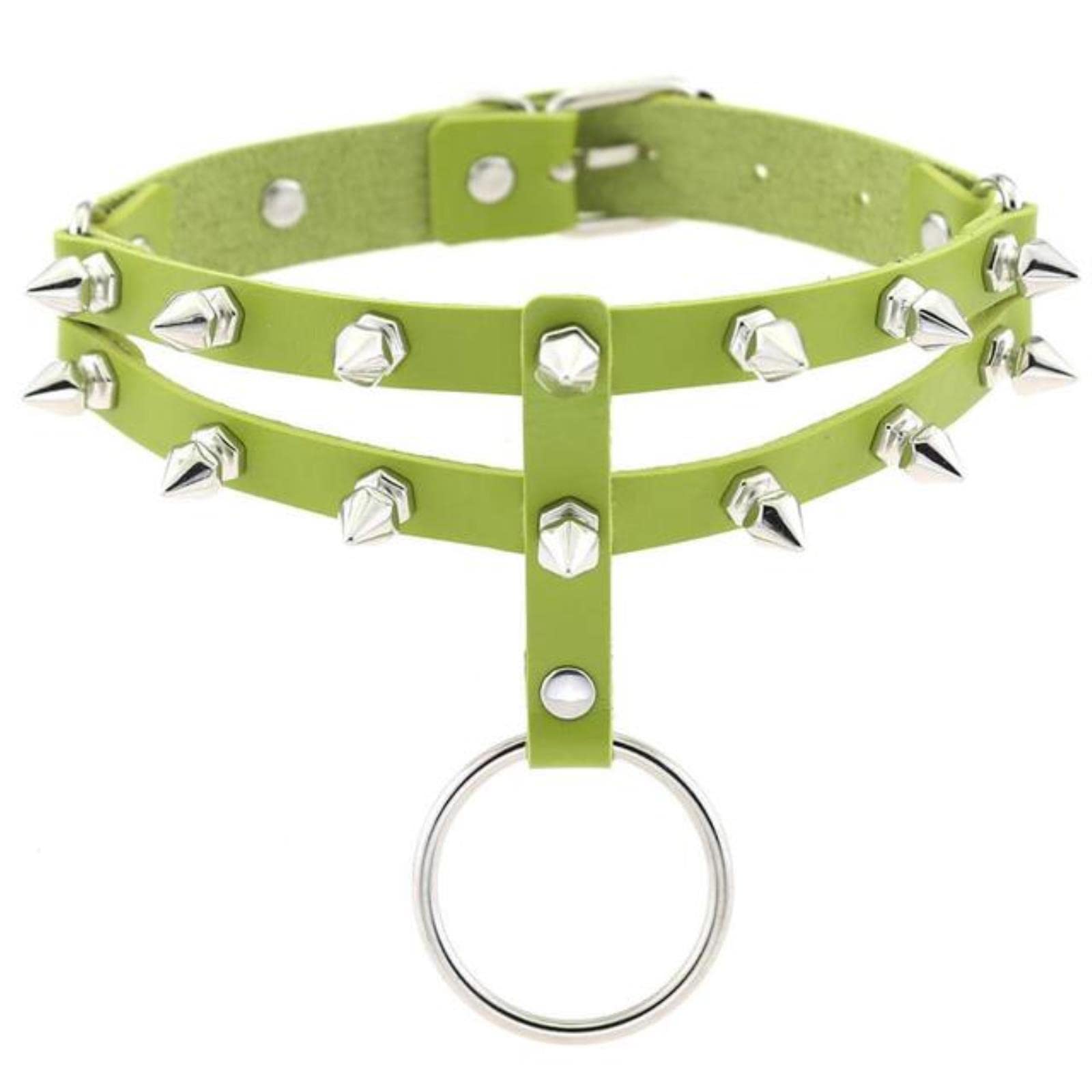 Collar for women Necklace studded Gothic choker men cool Punk rock chocker Harajuku Steampunk Jewelry-green