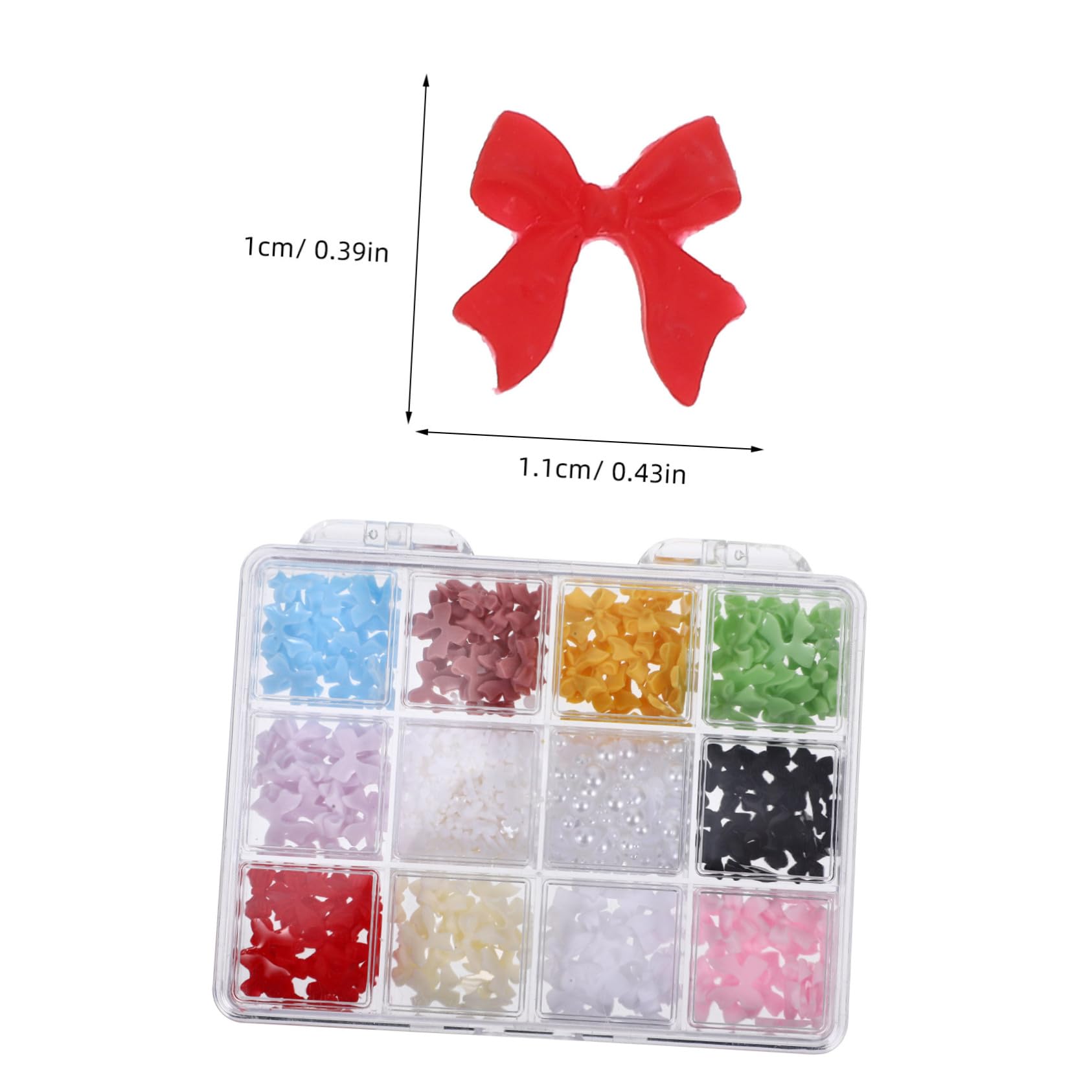 WOFASHPURET 12-Pack Bow Pearl Jewelry for Nail Art Acrylic Nails Charms 3D Bows Decorations