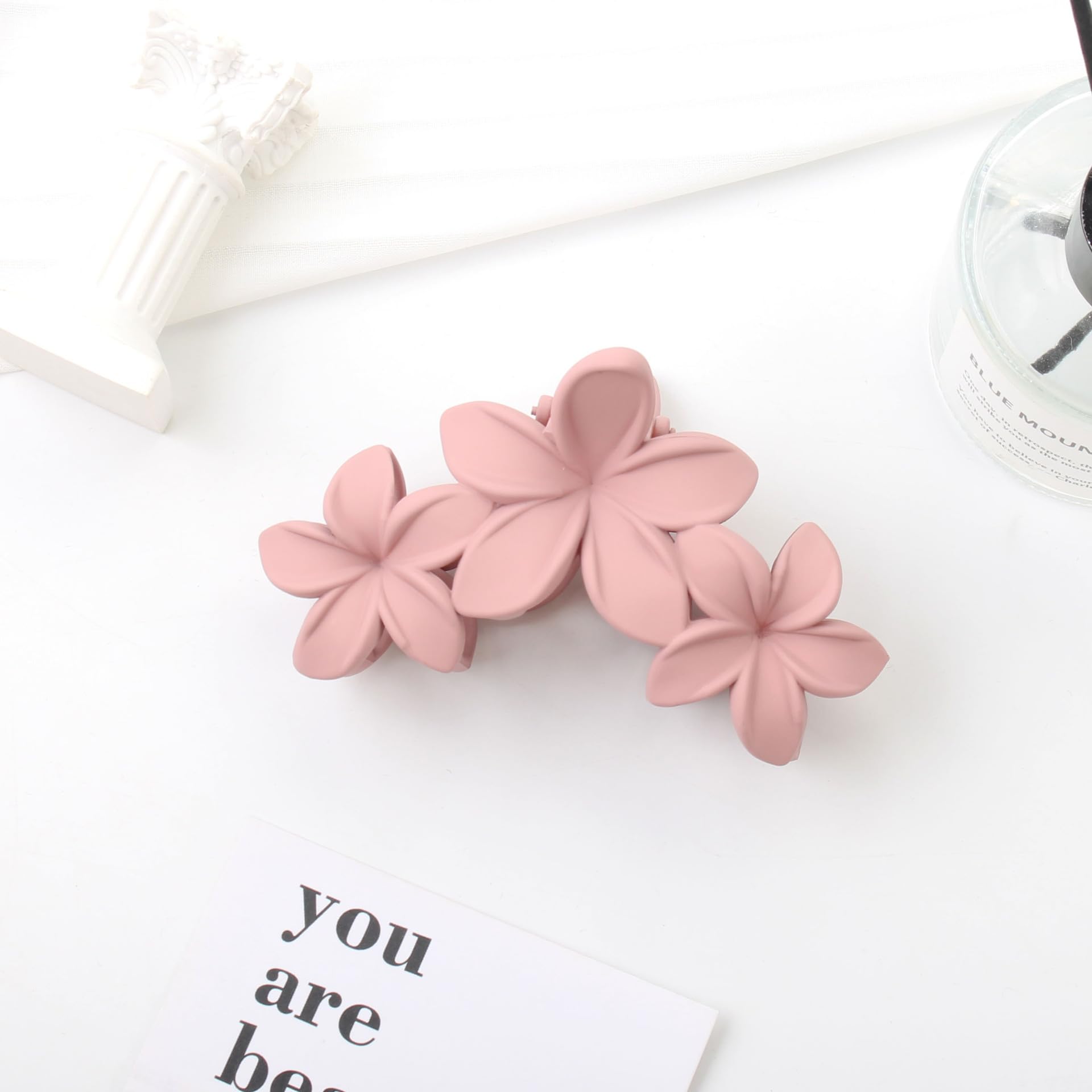 TAIOSNADJ 4PCS Flower Haired Claw Clips for Women and Girls Non-Slip Strong Hold Clips for Thick Haired,Cute Hawaiian Hair Flower Clip Large Plumeria Haired Clips Strong Hold,Haired Accessories - Image 4