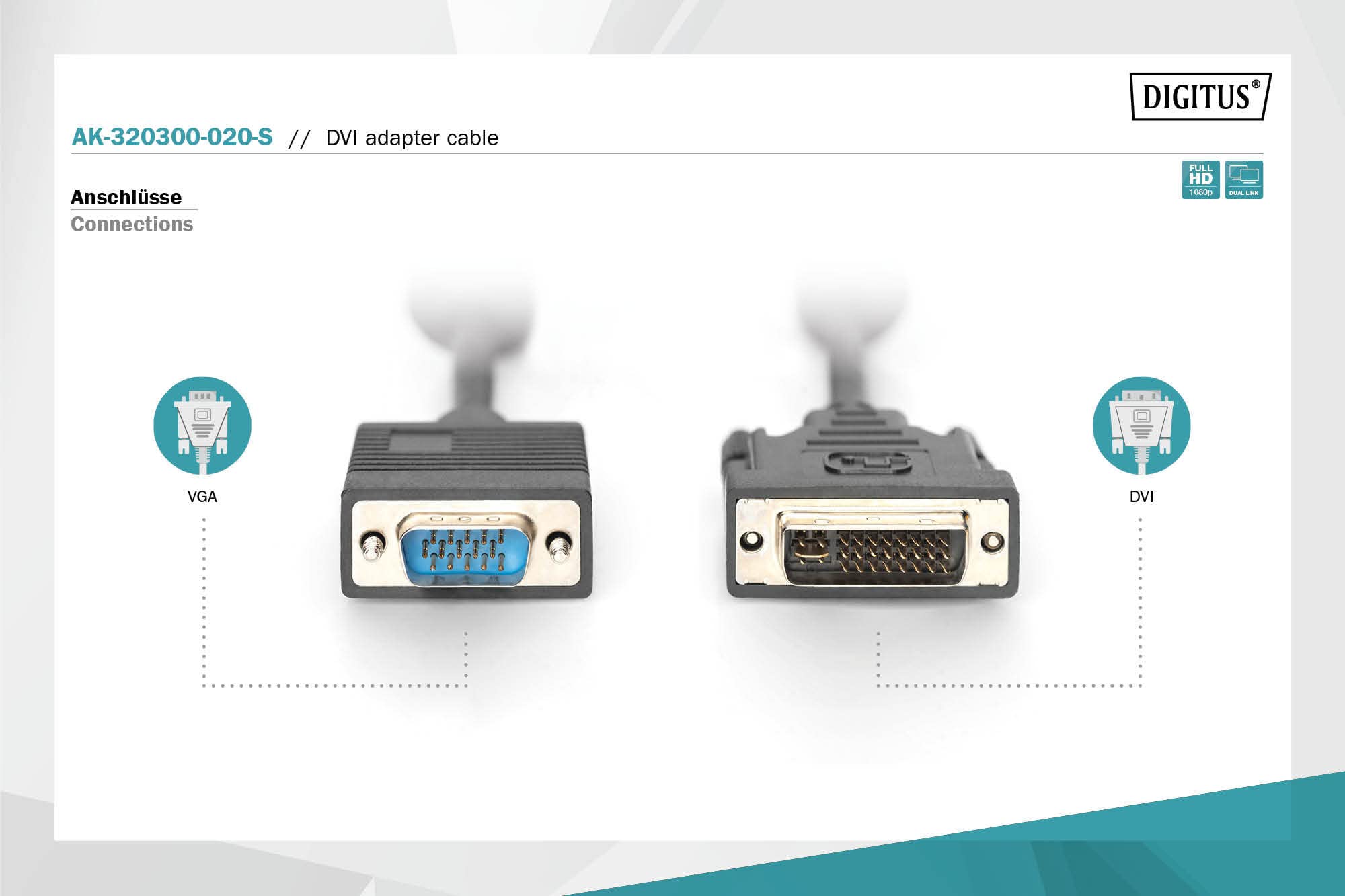 Cavo DVI A VGA LP6705 - 24+5 Maschio A 15 Poli Maschio, 1.80 M, Nero