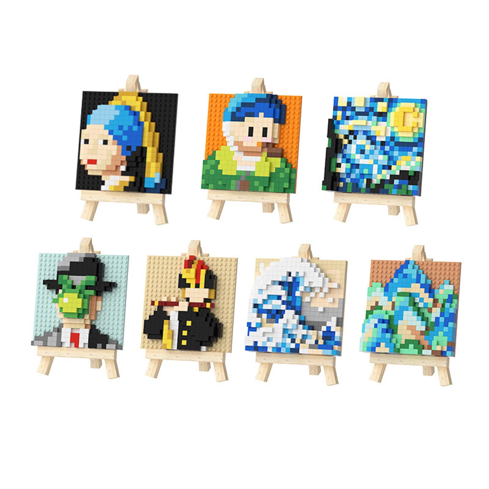 NOOLY World Famous Painting Mini Building Block Set for Home and Office Decoration WKLJM-03 (Waves) 6740, Blue and White, Small - Image 4