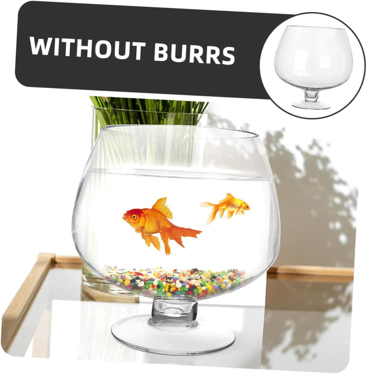 TOYANDONA Glass Goldfish Bowl 5000ml Desktop Aquarium Tank Multi-Function Betta Fish Tank for Office and Home Aquatic Pets