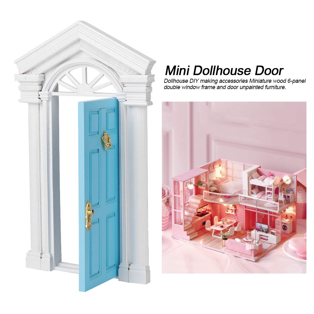 Puerta de madera para casa de muñecas, puerta doble en miniatura a escala 1:12 para renovación de casa de muñecas, madera de abedul, perfecta para juegos de simulación, 7,7 x 5,3 x Puerta de madera para casa de muñecas, puerta doble en miniatura a escala 1:12 para renovación de casa de muñecas, madera de abedul, perfecta para juegos de simulación, 7,7 x 5,3 x