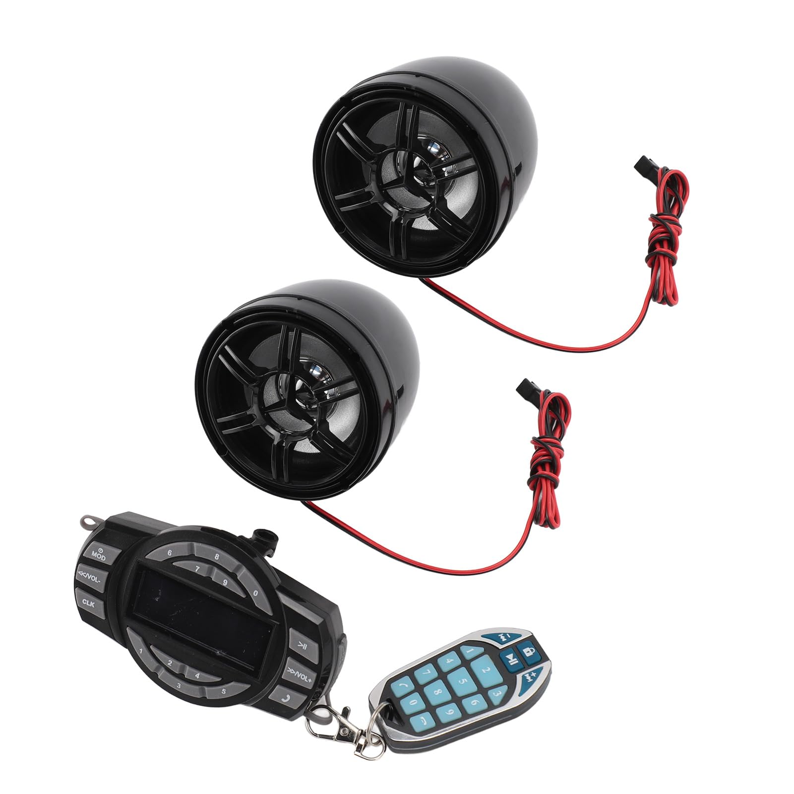 Cryfokt Altavoces Bluetooth para Motocicleta de 3 Pulgadas a Prueba de Agua con Control Remoto para Todo Tipo de Conducción Al Aire Libre Negro