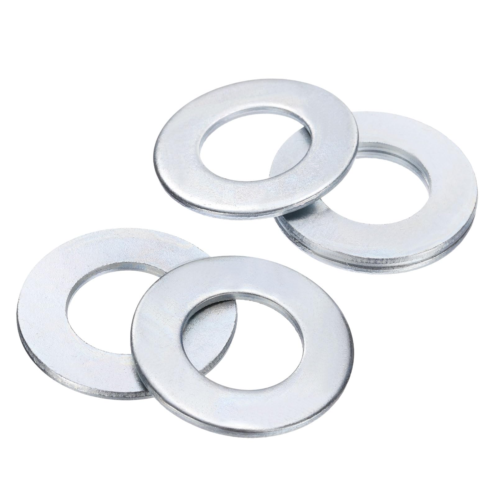 sourcing map 8Pcs 1" SAE Flat Washers Carbon Steel Zinc Plated, 1.08" ID x 2" OD x 0.12" Thick Metal Washers for Screws Bolts Machinery Repair Accessories