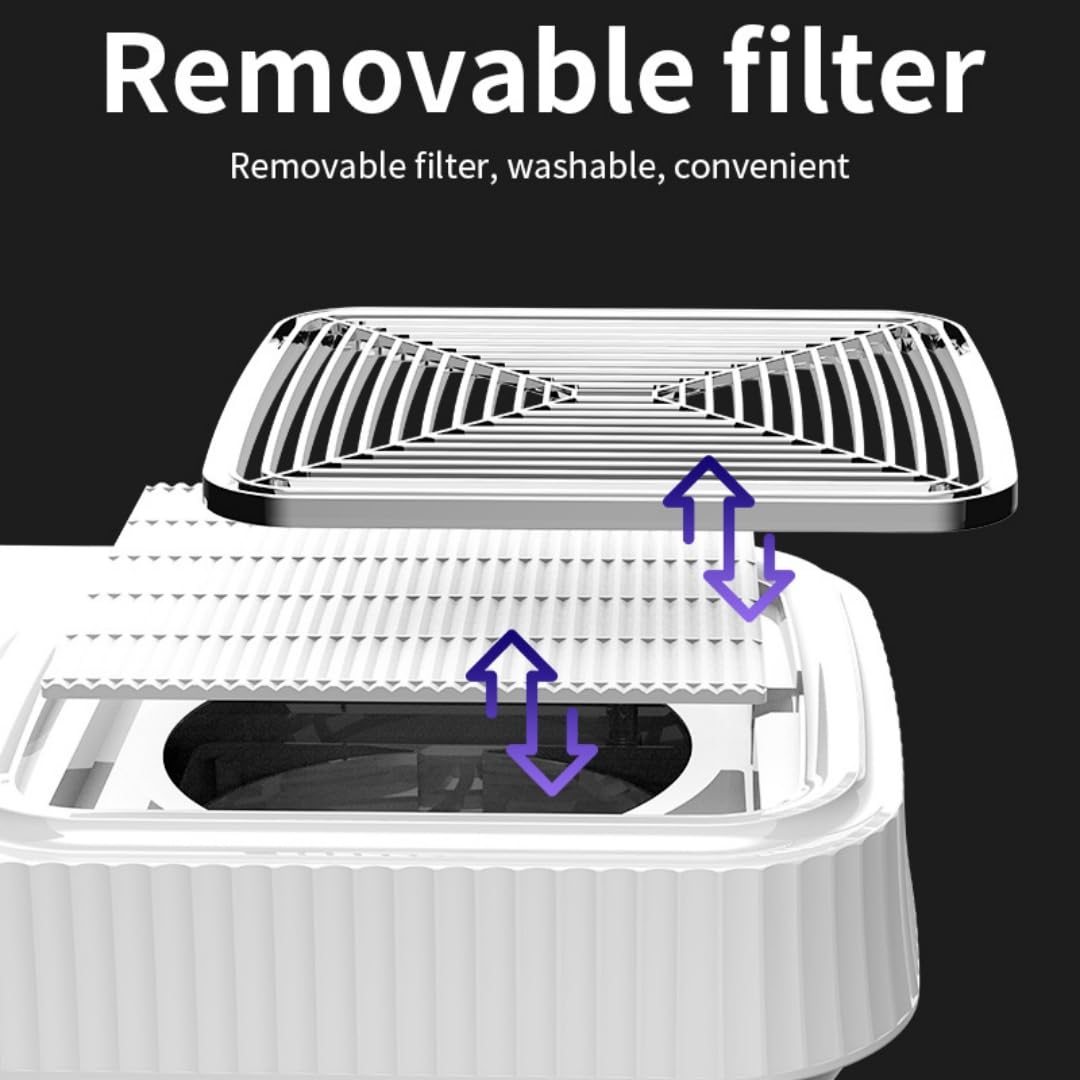 Raccoglitore di polvere professionale per unghie, strumento per nail art con forte potenza di aspirazione, filtro riutilizzabile a velocità regolabile, pannello filtro per lucidatura unghie acrilica