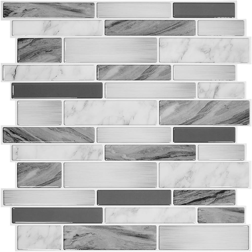 STICKGOO Thicker Design Peel and Stick Tile Backsplash, 12”×12”Stick on