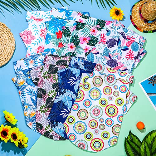 Sweetude 8 Pieces Hawaiian Dog Shirt Breathable Cool Pet Summer T Shirts Floral Dog Clothes Dog Sweatshirts Puppy Apparel Suit For Puppy Dog Beach Seaside (Large) #TOP2
