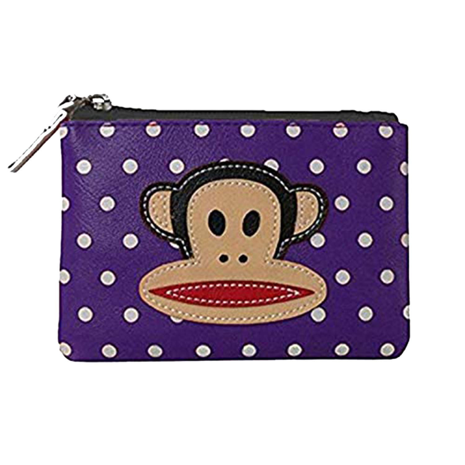 Eye Catch Women's Purple Spotty - Julius The Monkey Faux Leather Spotty Purse