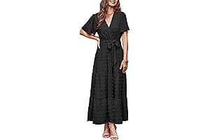 Boho Swiss Dot Maxi Dress for Easygoing Women