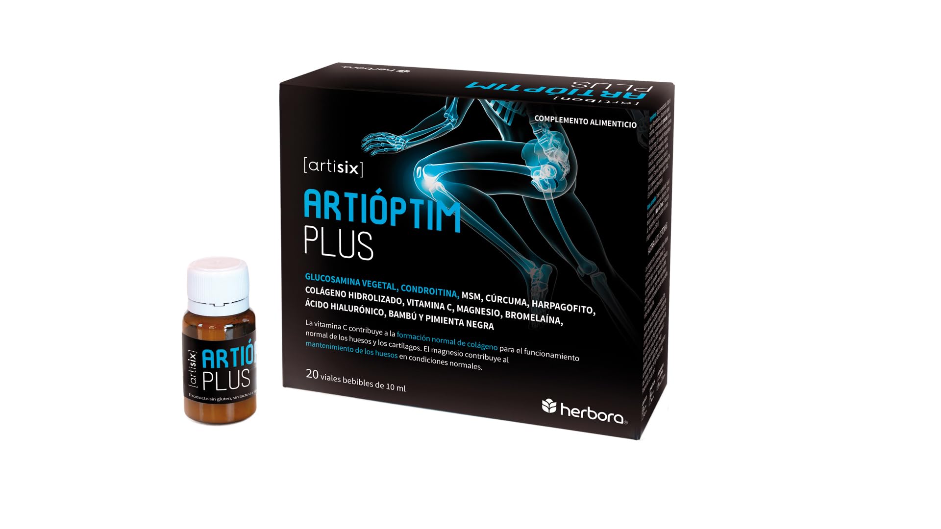 Herbora Pack 2 Unidades Artioptim Plus 20 Viales Complemento Alimenticio con Glucosamina Condroitina Colágeno