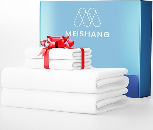 MEISHANG Sábanas de algodón de 1000 hilos, 100% algodón egipcio, tejido satinado, suave y transpirable, certificado Oeko-Tex, bolsillos profundos de