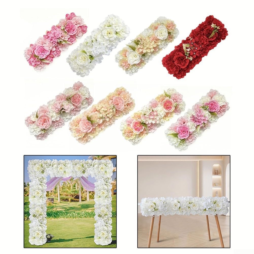 Panneau mural de fleurs artificielles, composition florale en soie synthétique pour arche de mariage, réception florale (rose clair)