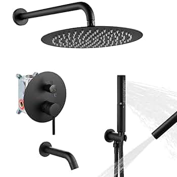 ブラック円形シャワーヘッド PS3064-81XA FBミストシャワー（mitos stop） | じぶんシャワー