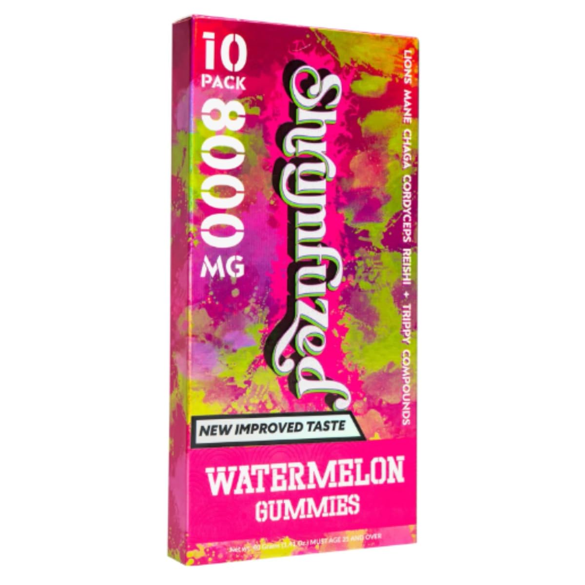 Proprietary Nootropic Gummy 8000mg, Now with New Improved Taste - Lion's Mane, Reishi, Chaga, and Cordycep Nootropic Tripee Mushroom Blend (10, Watermelon)