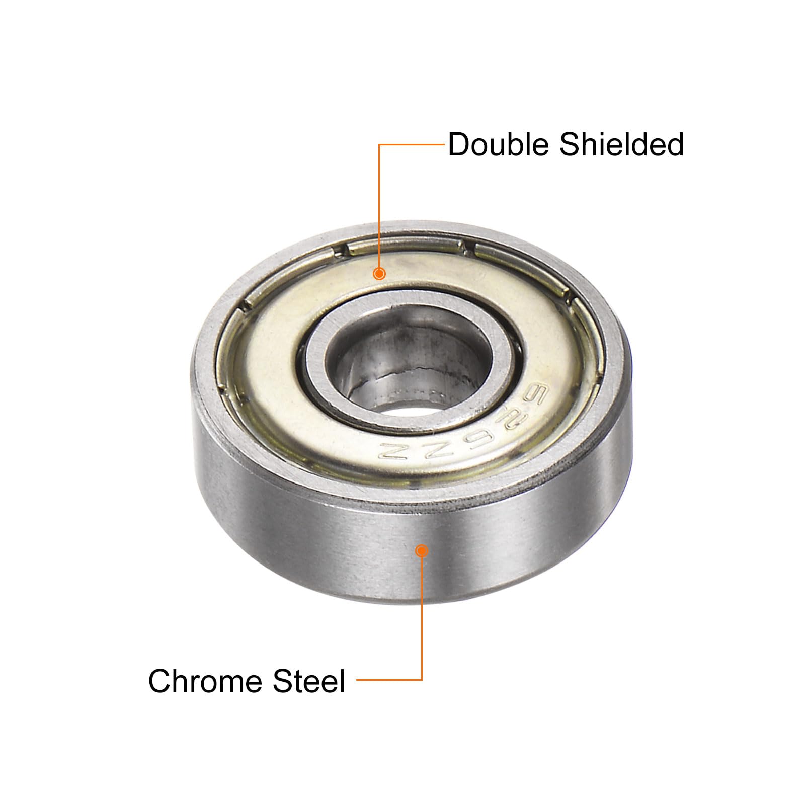 Cuscinetto A Sfere 626ZZ N In Acciaio, 1 File, Int. 6 Mm ID, Est