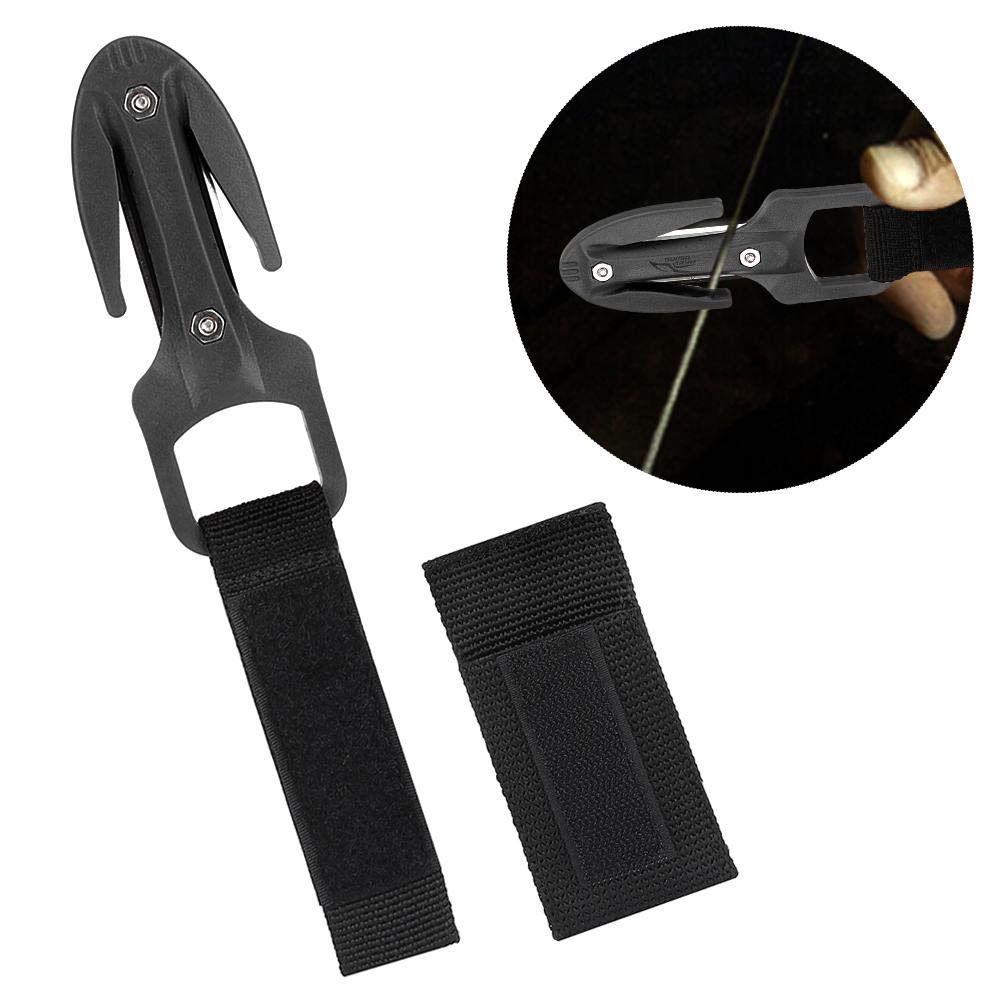 Qinlorgo Cuchillo de Corte de Buceo, Cuchillo de Corte de Buceo seco Equipo de Buceo(Negro)