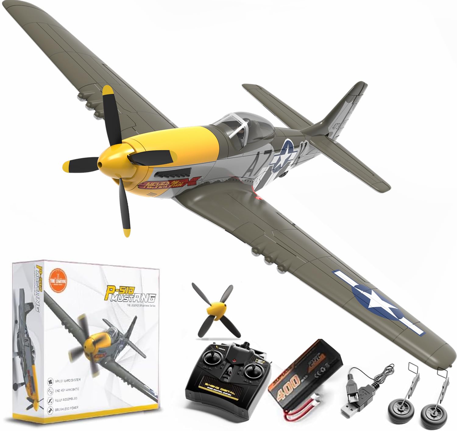Amazon.com: Ssccgym P-51D Mustang Remote Control Airplane EXA76801
