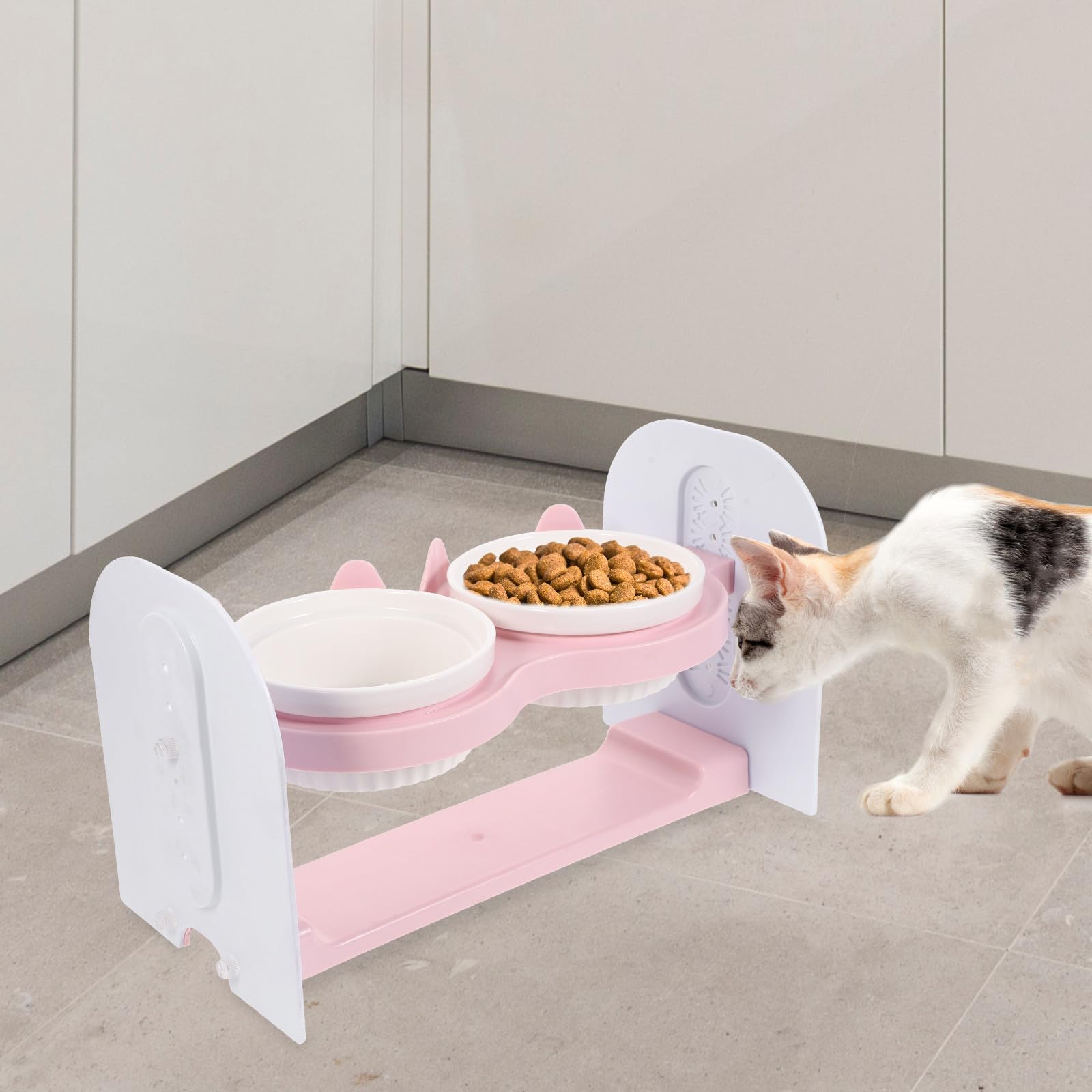 Keramik Futternapf für Hunde und Katzen, Rosa, Doppelt