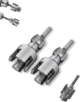 Pipe Thread Cutting Tool, Integrated Internal & External Pipe Threading Tool,Electric Drill Compatible PVC Pipe Threader Kit,1/2" DN15 3/4" DN20 Pipe Sizes Rethreading Tool silvery